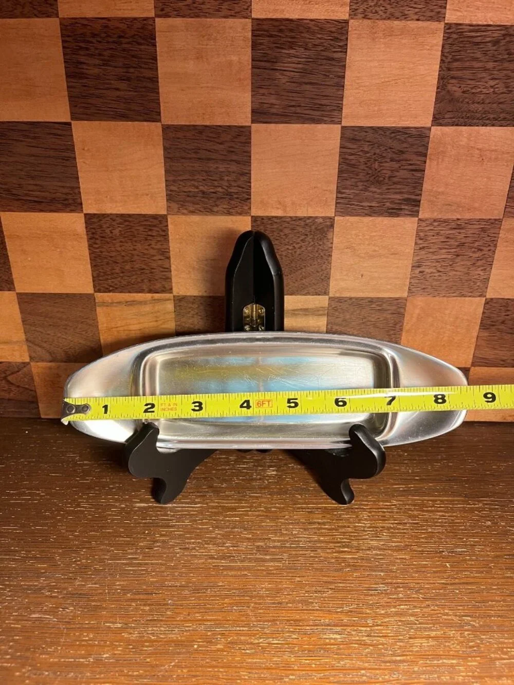 Vintage Stainless Steel Butter Dish Tray A808, no lid